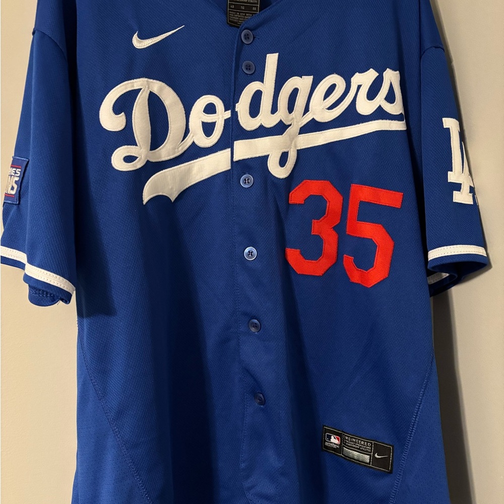 Authentic Nike Bellinger Jersey with World Series Patch
